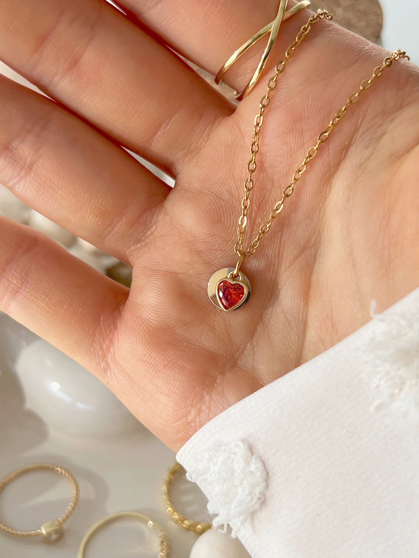 Circulled Birthstone Necklace