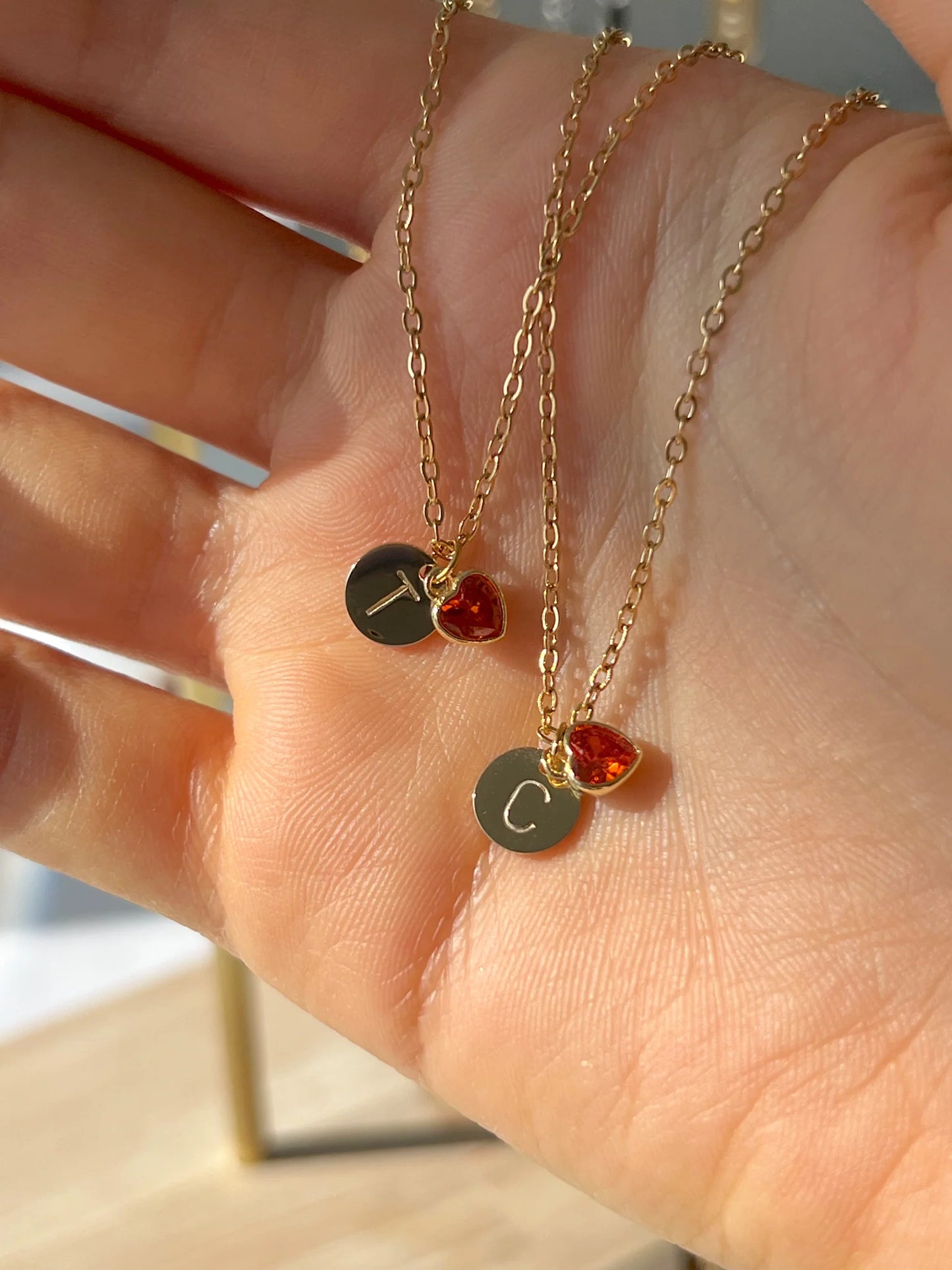 Circulled Birthstone Necklace